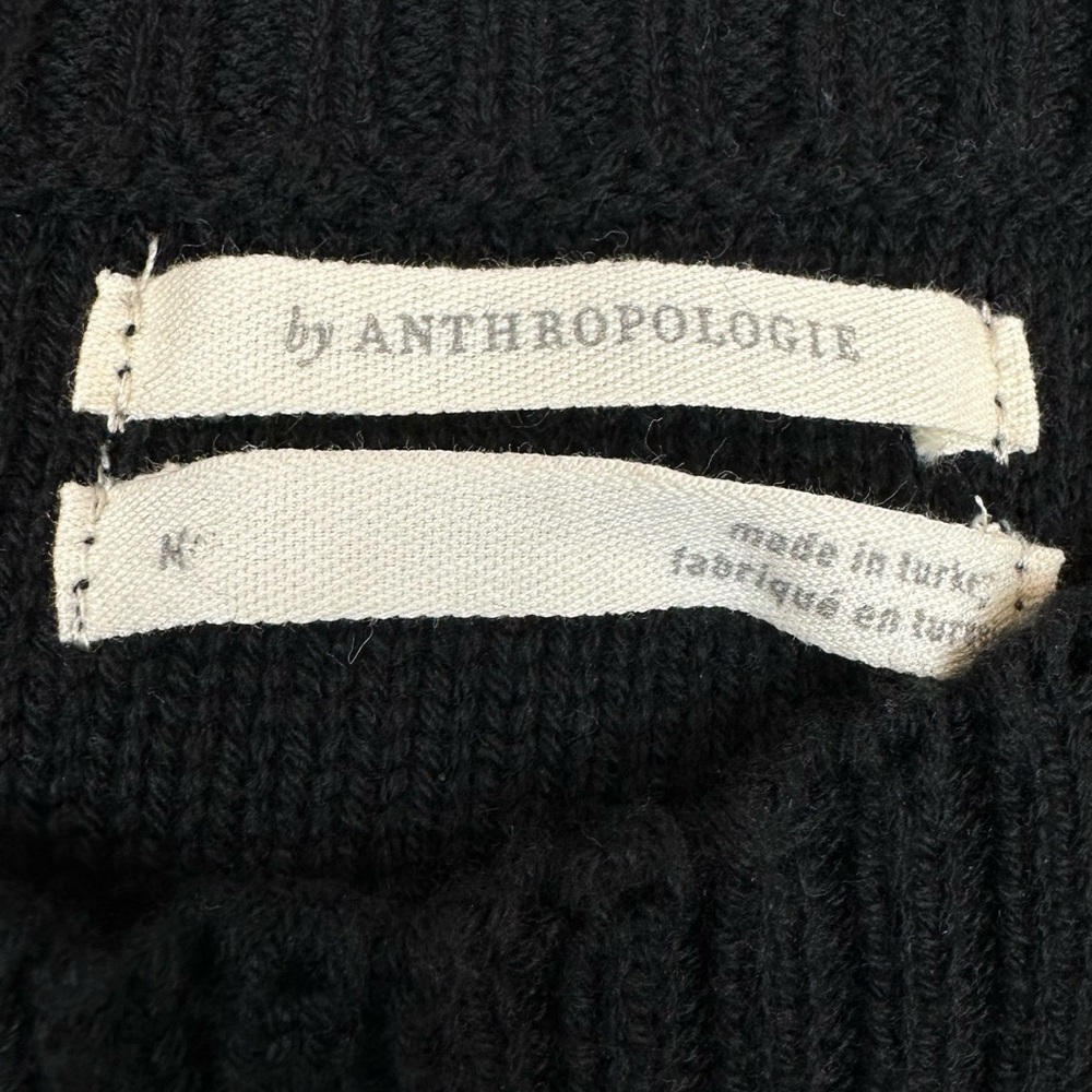 Anthropologie Black Cable Knit Crop Tank Top M - Picture 4 of 6